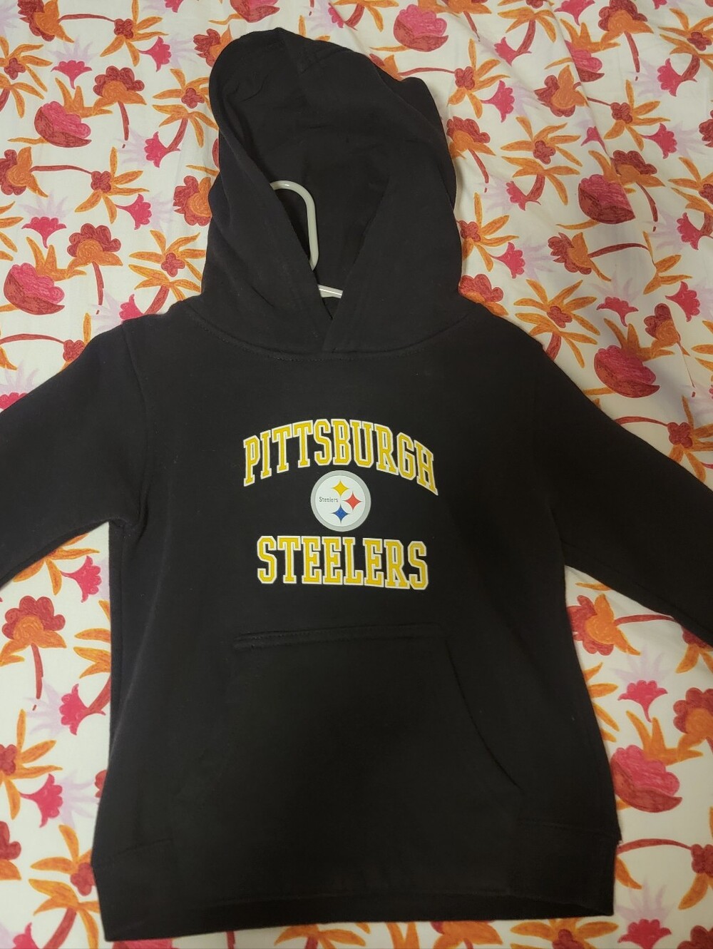 Pittsburgh Steelers Kids Black Hoodie with Team Logo